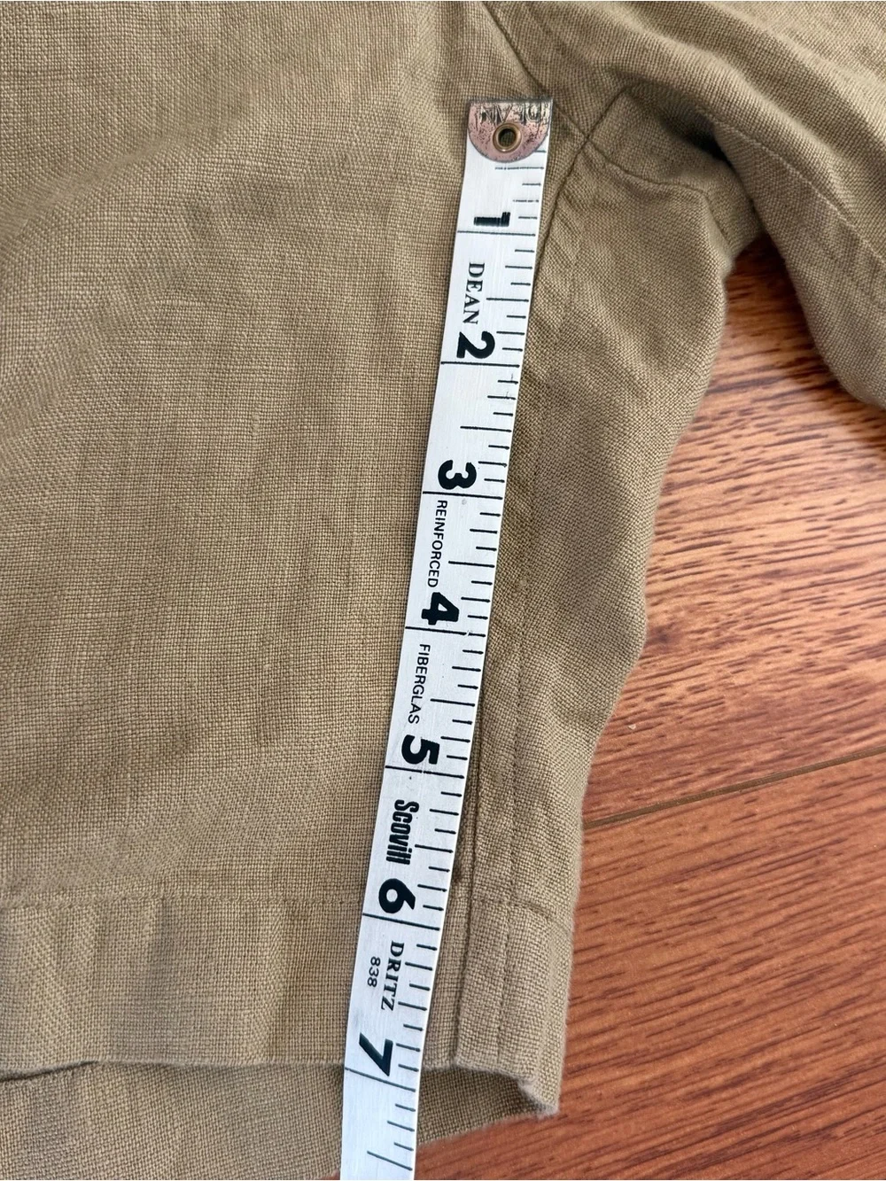 Alex Crane Bo Mens XS Linen Shorts Sand Beige Tan Elastic Drawstring
